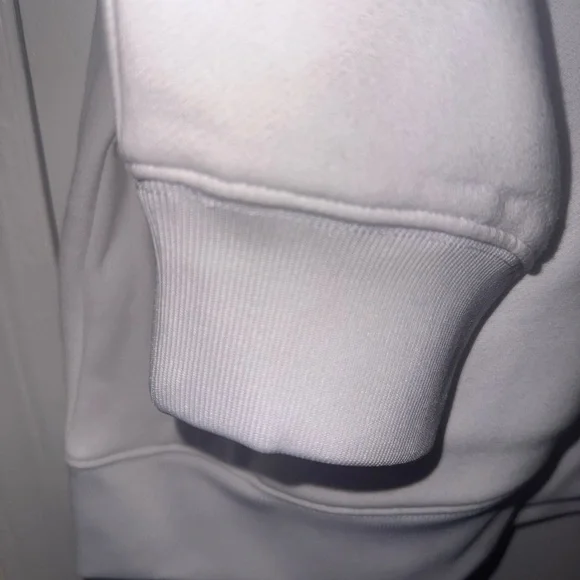 Karl Lagerfeld White Zip Up Sweater with Minimalist Design - Main Image